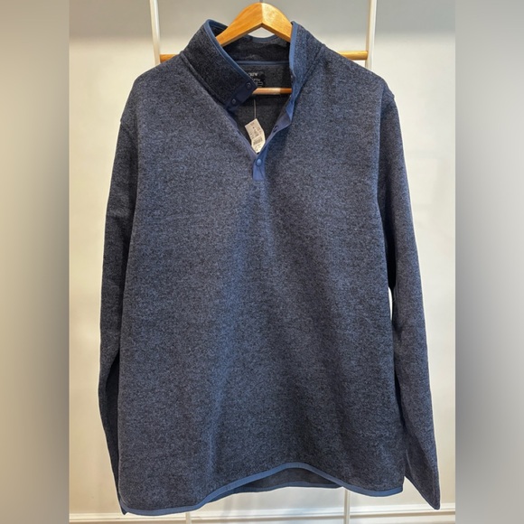 J.Crew Marled Half-Snap Fleece Sweater - Picture 2 of 5